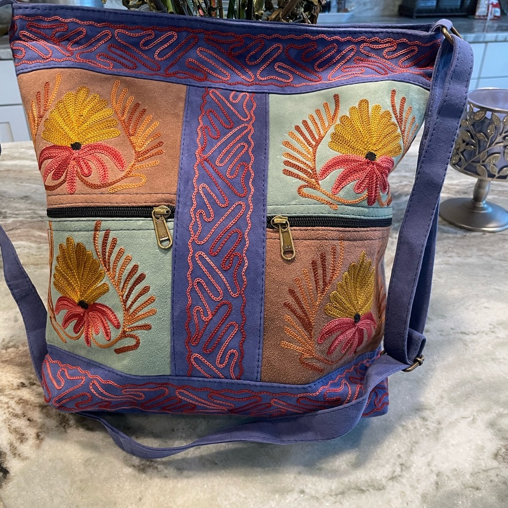 Vibrant Embroidered Shoulder Bag